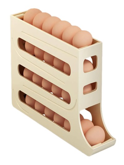 Four-layer Auto Eggs Rolling Shelf Fridge Egg Storage Box Rack Egg Dispenser for Home Kitchen Organizer